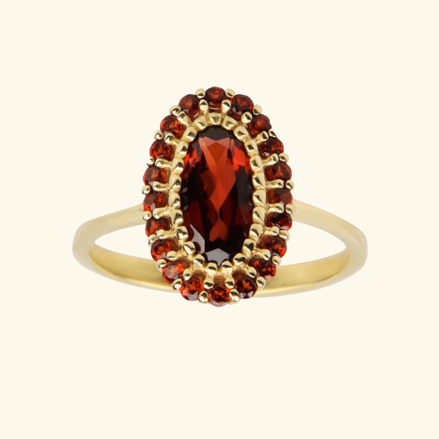 Vintage Garnet Jane Ring | 14K Gold