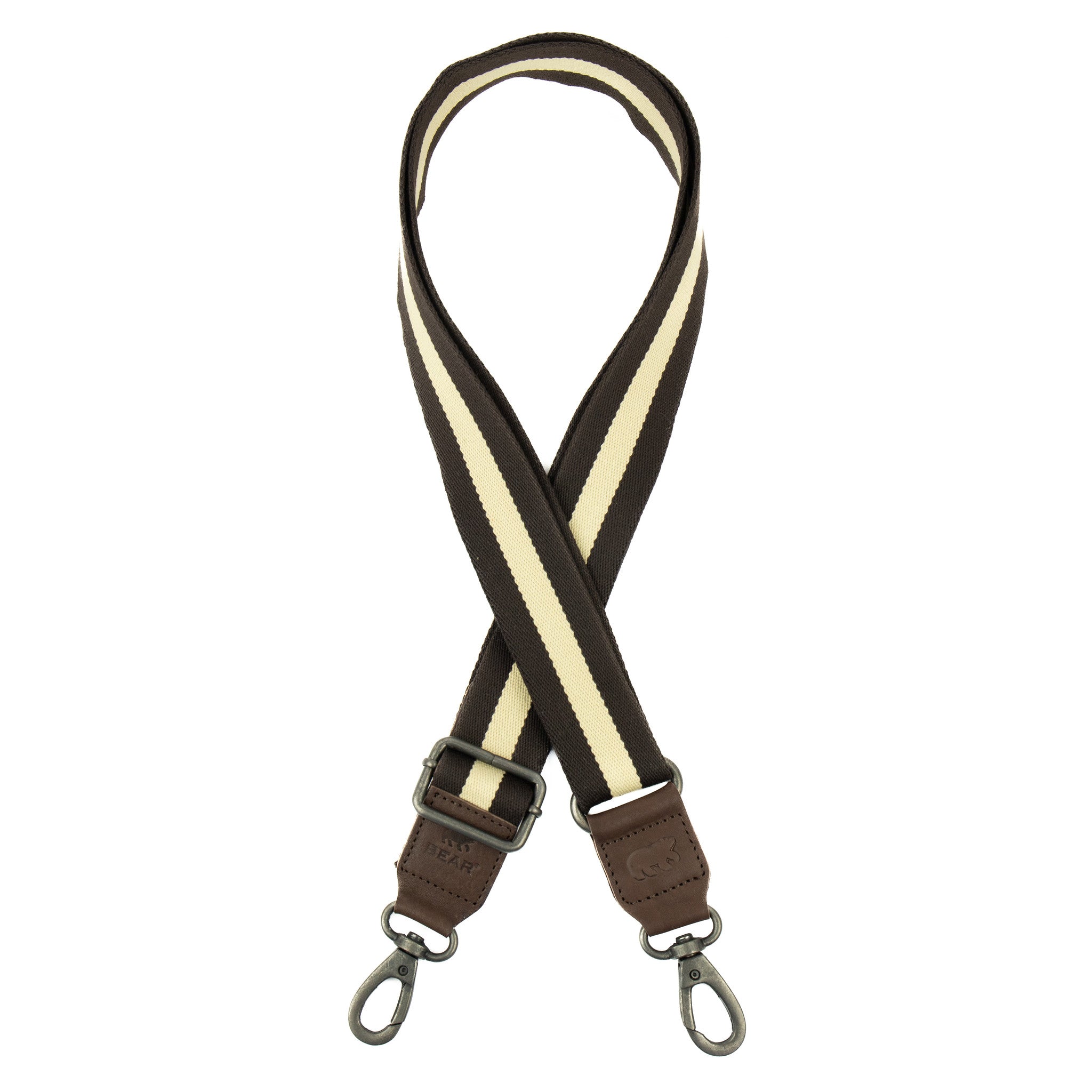 Bag strap 'Puck' brown/white