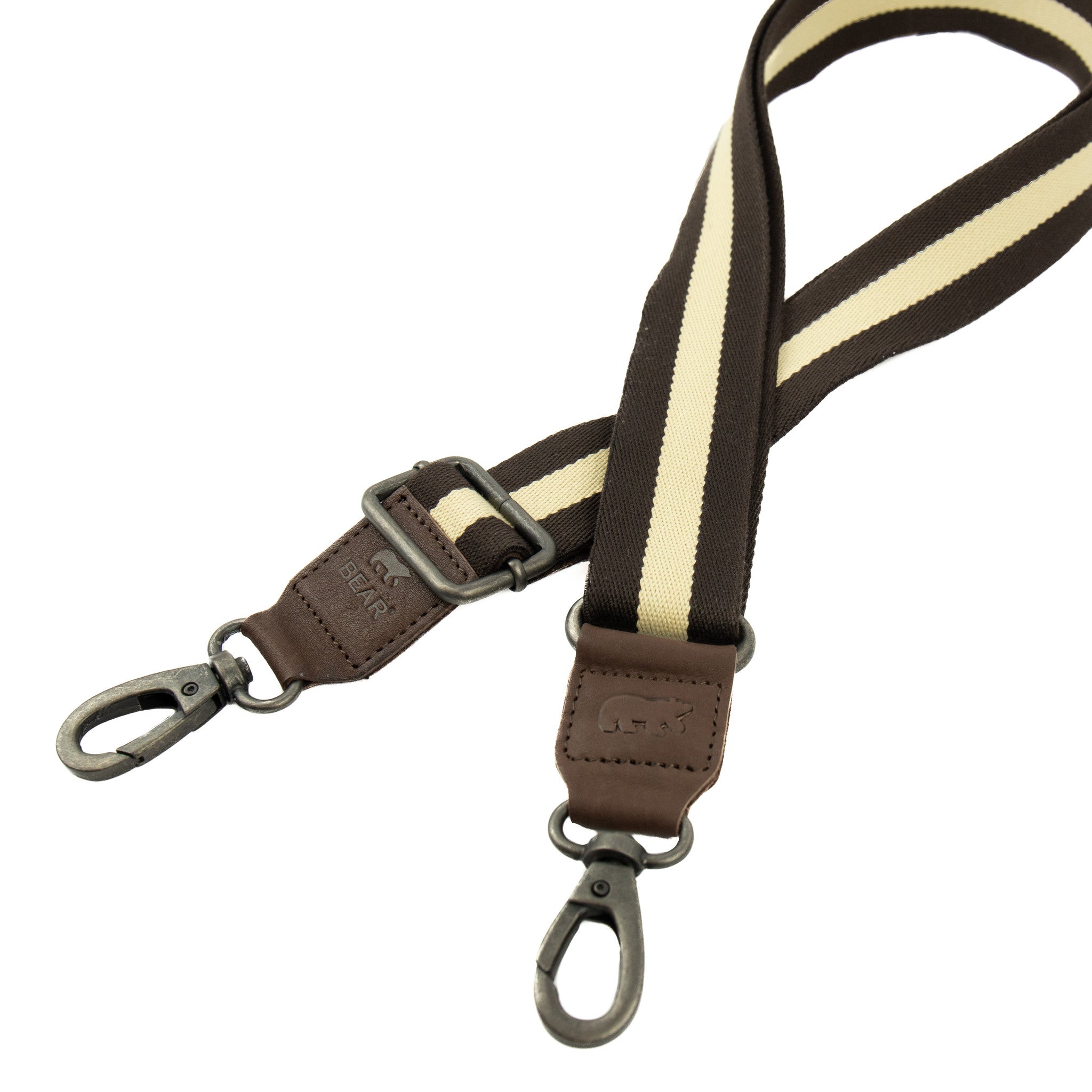 Bag strap 'Puck' brown/white