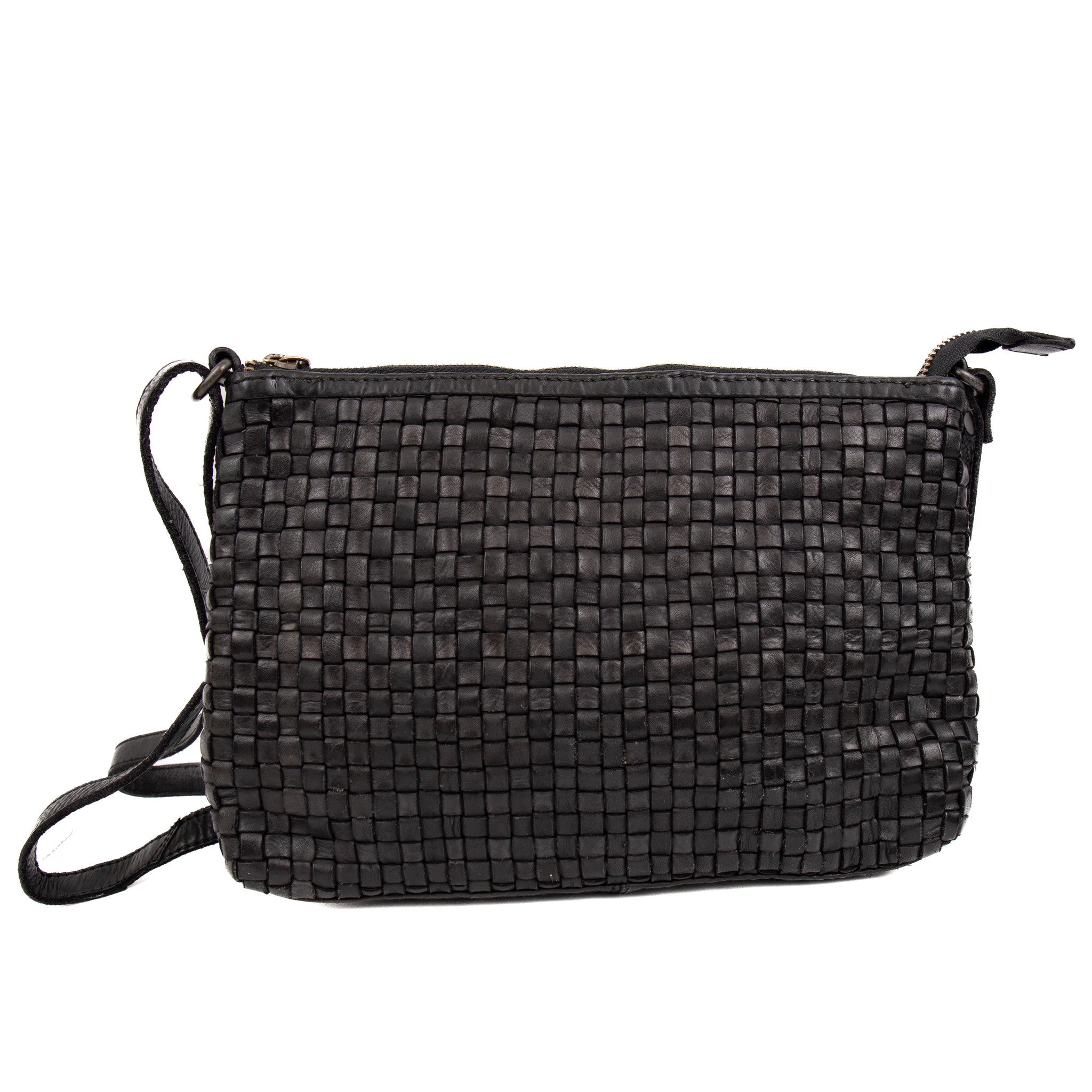 Braided shoulder bag 'Paulina' black - CL 43374