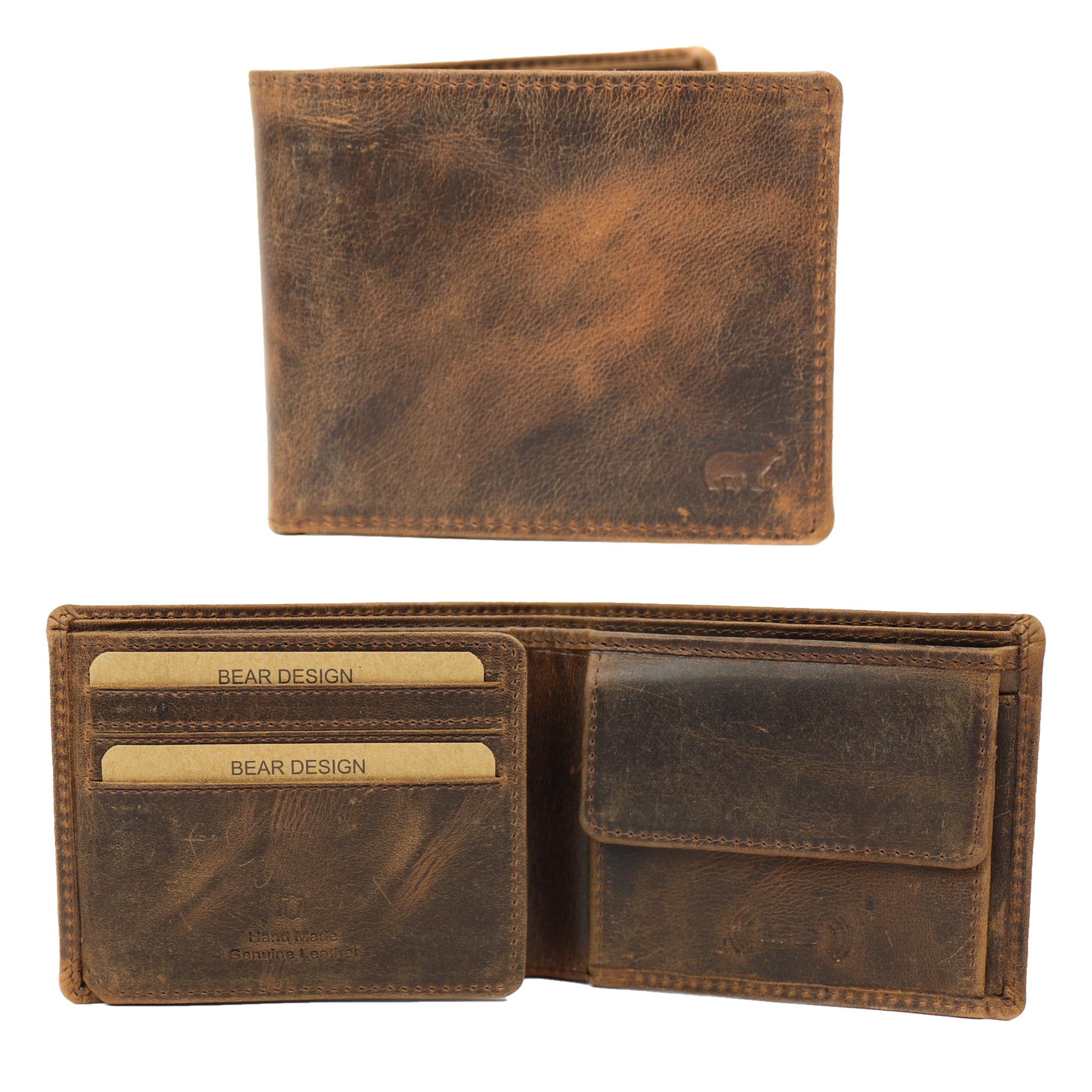 Billfold  'Tom' vintage bruin