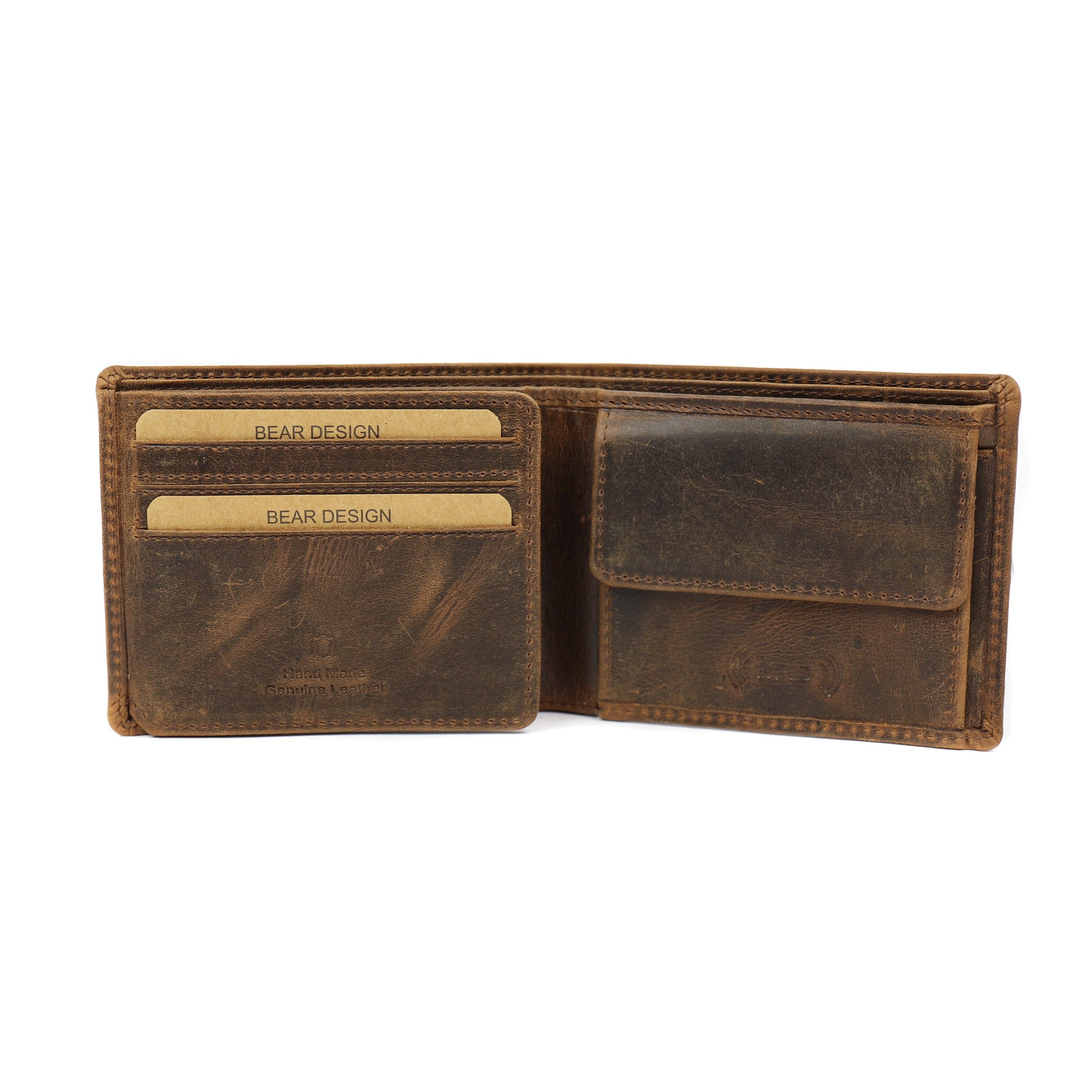 Billfold  'Tom' vintage bruin