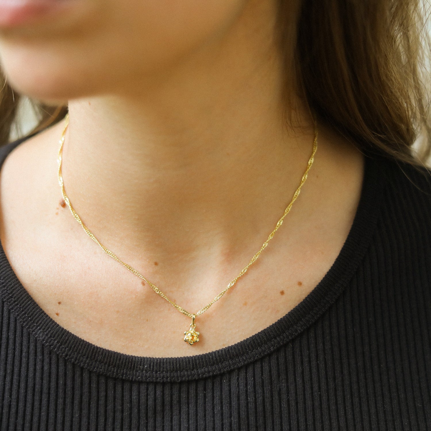 Citrine Necklace Sunny | Gold Plated