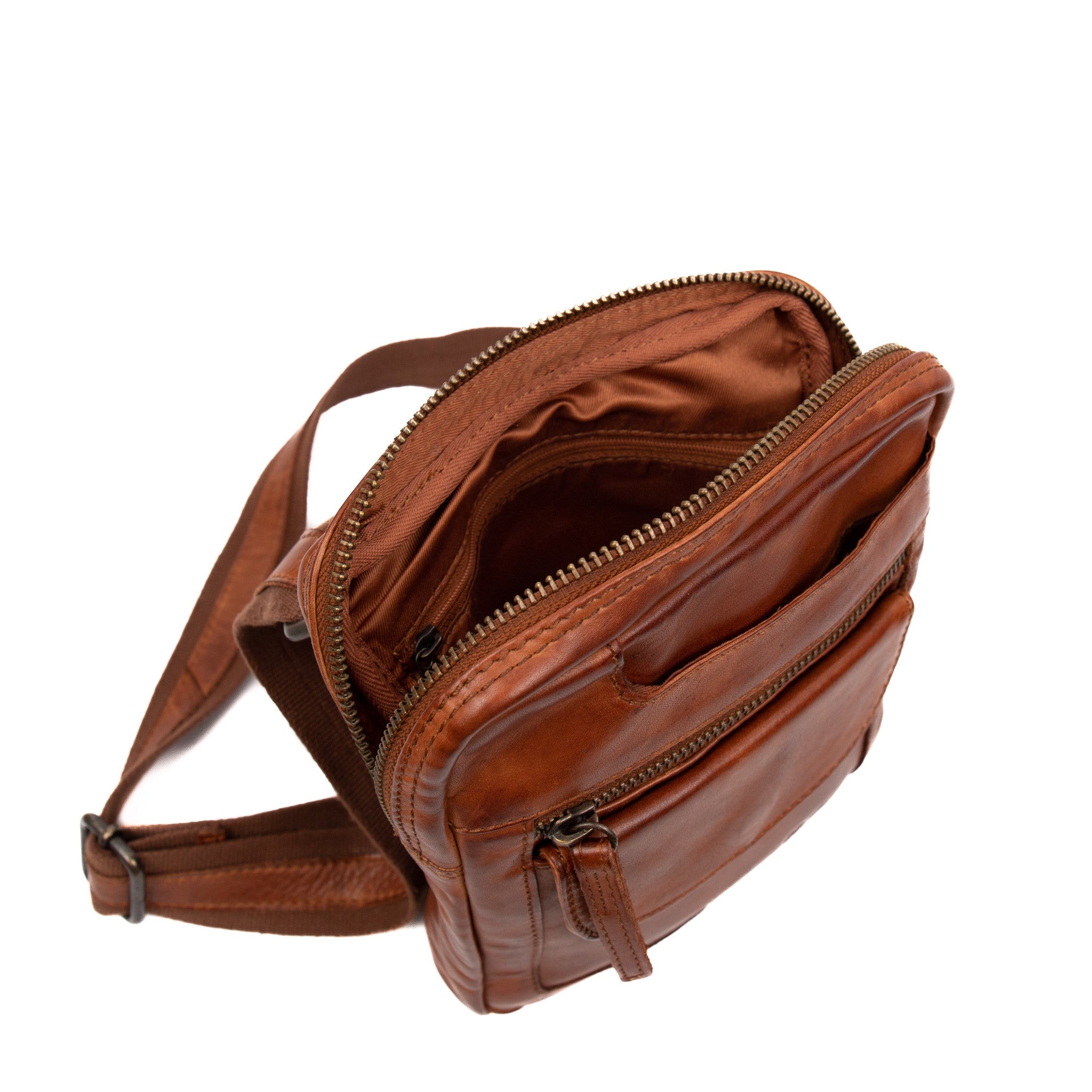 Crossbody tas Sasha in cognac shoppen BEARLifestyle.nl