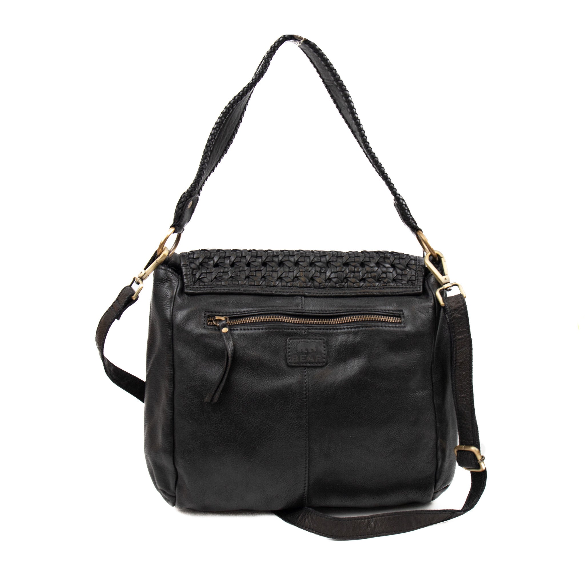 Braided hand/shoulder bag 'Senorita' black