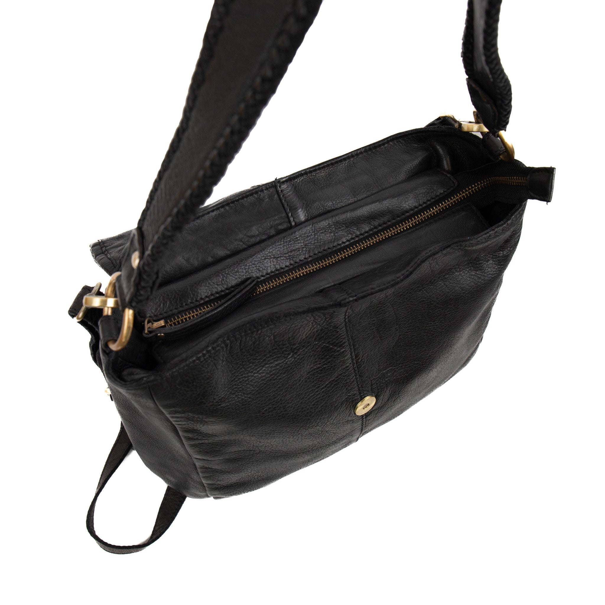 Braided hand/shoulder bag 'Senorita' black