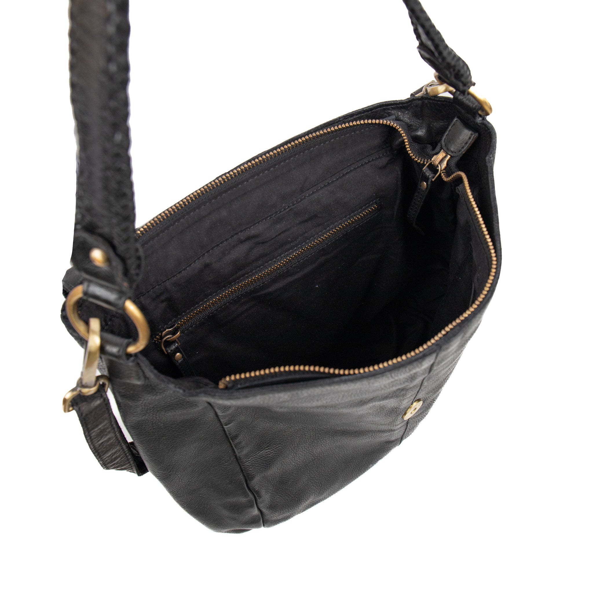 Braided hand/shoulder bag 'Senorita' black