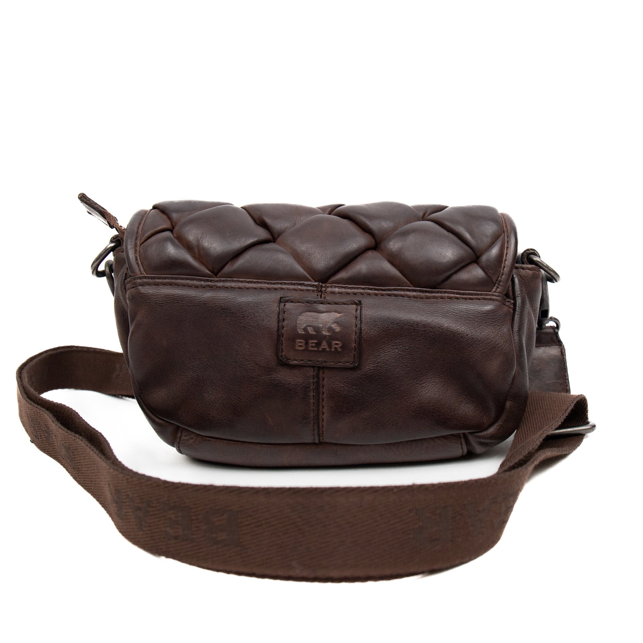 Braided shoulder bag 'Nola' dark brown - CL 42889
