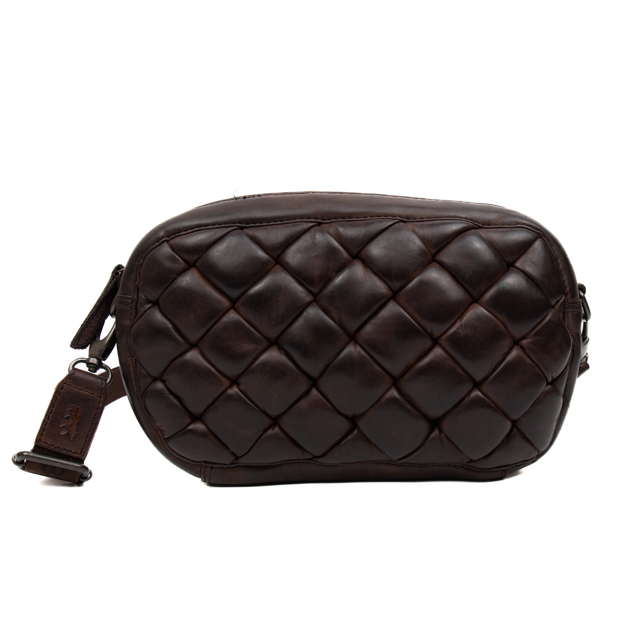 Braided shoulder bag 'Yuna' dark brown - CL 42905