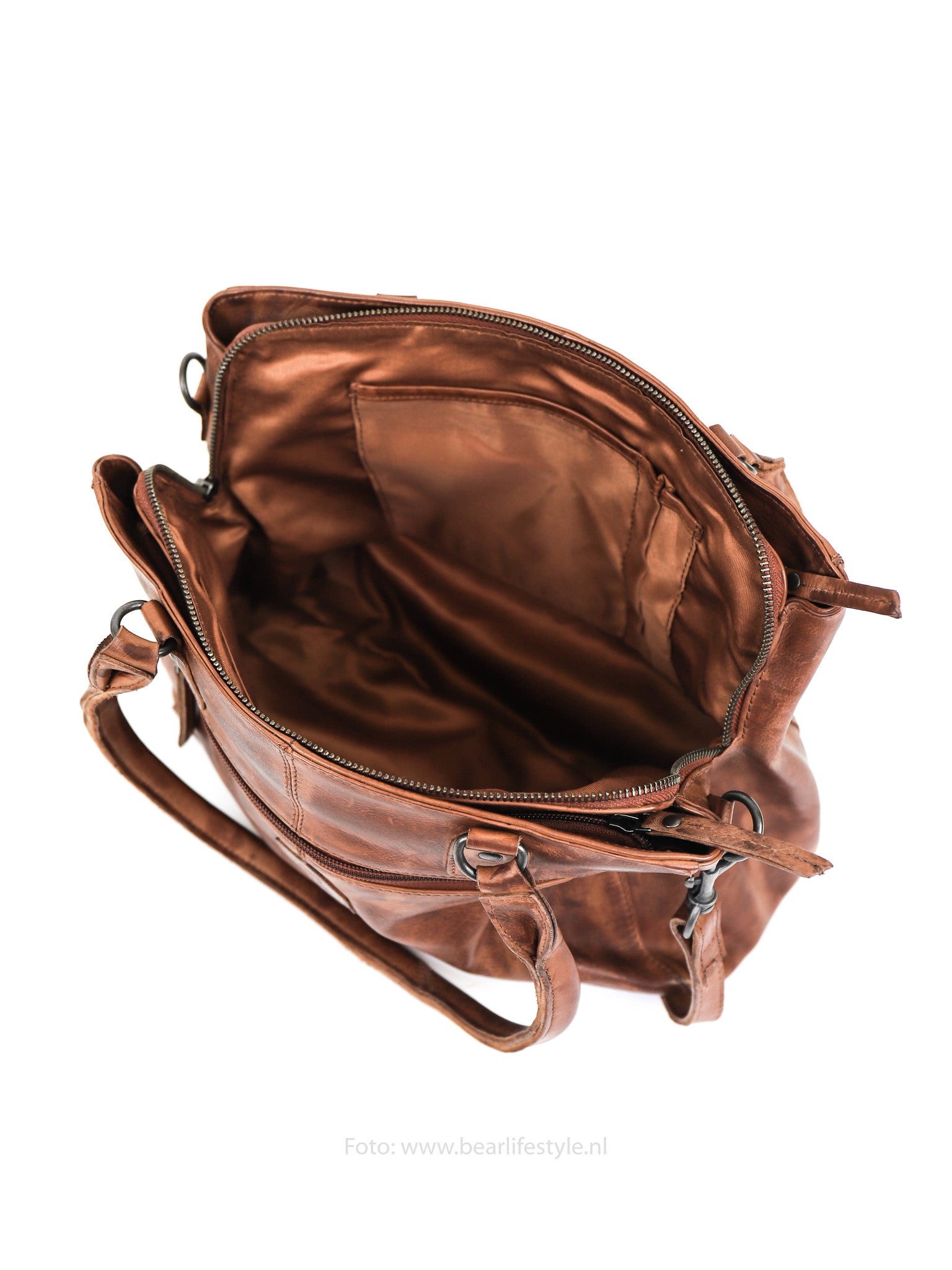 Hand/shoulder bag 'Ankie' cognac - CP 1263