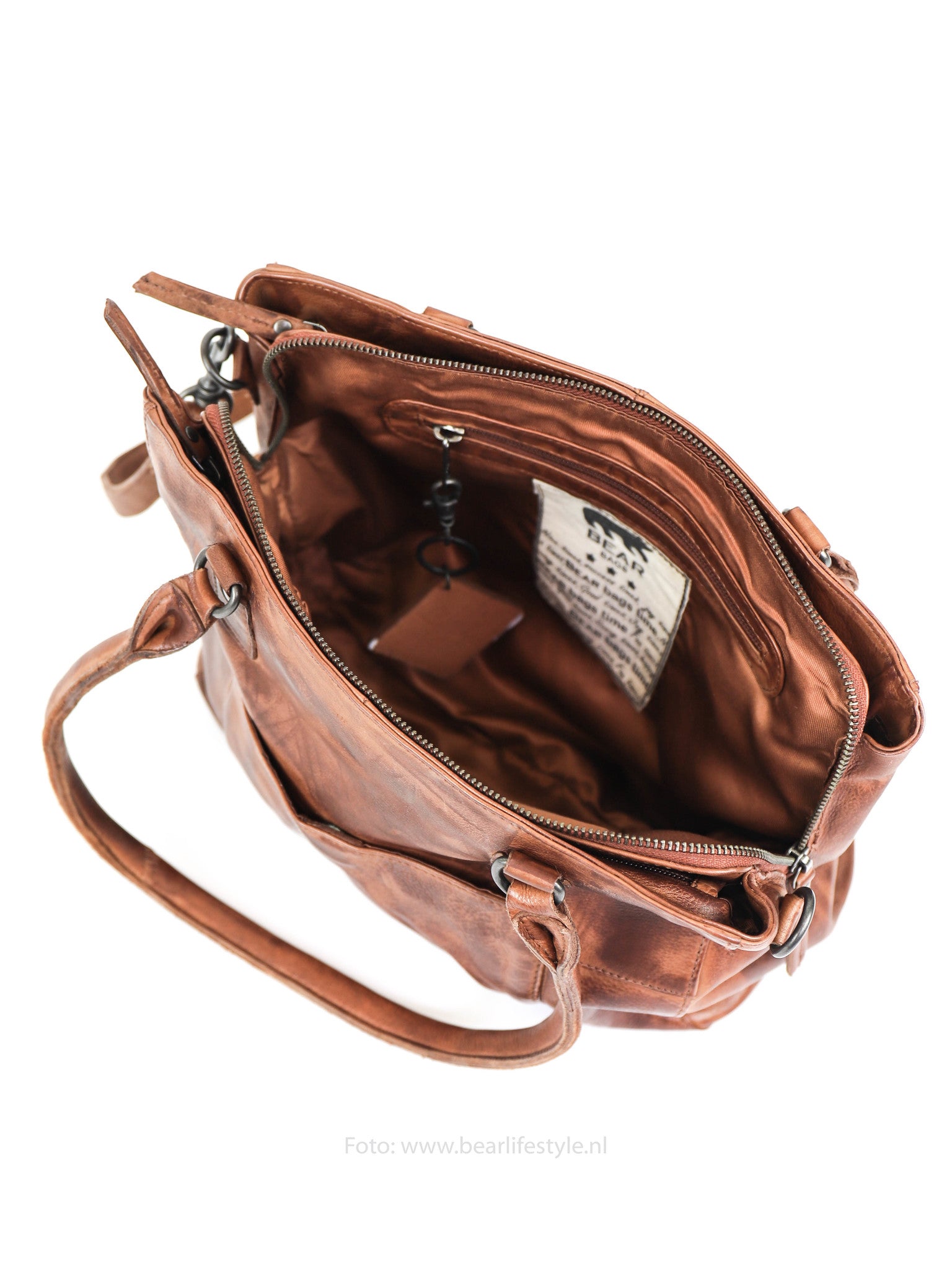 Hand/shoulder bag 'Ankie' cognac - CP 1263