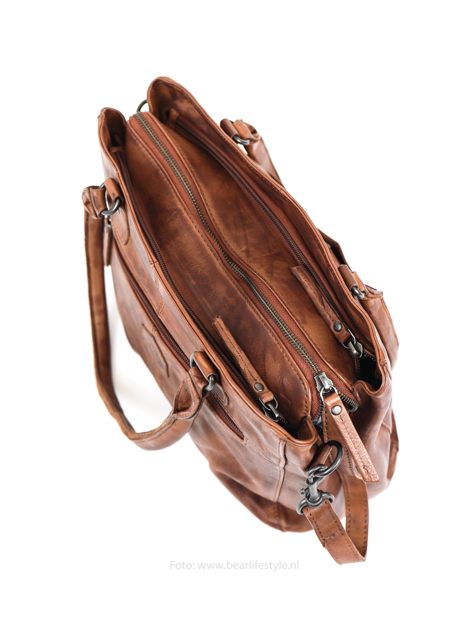 Hand/shoulder bag 'Ankie' cognac - CP 1263