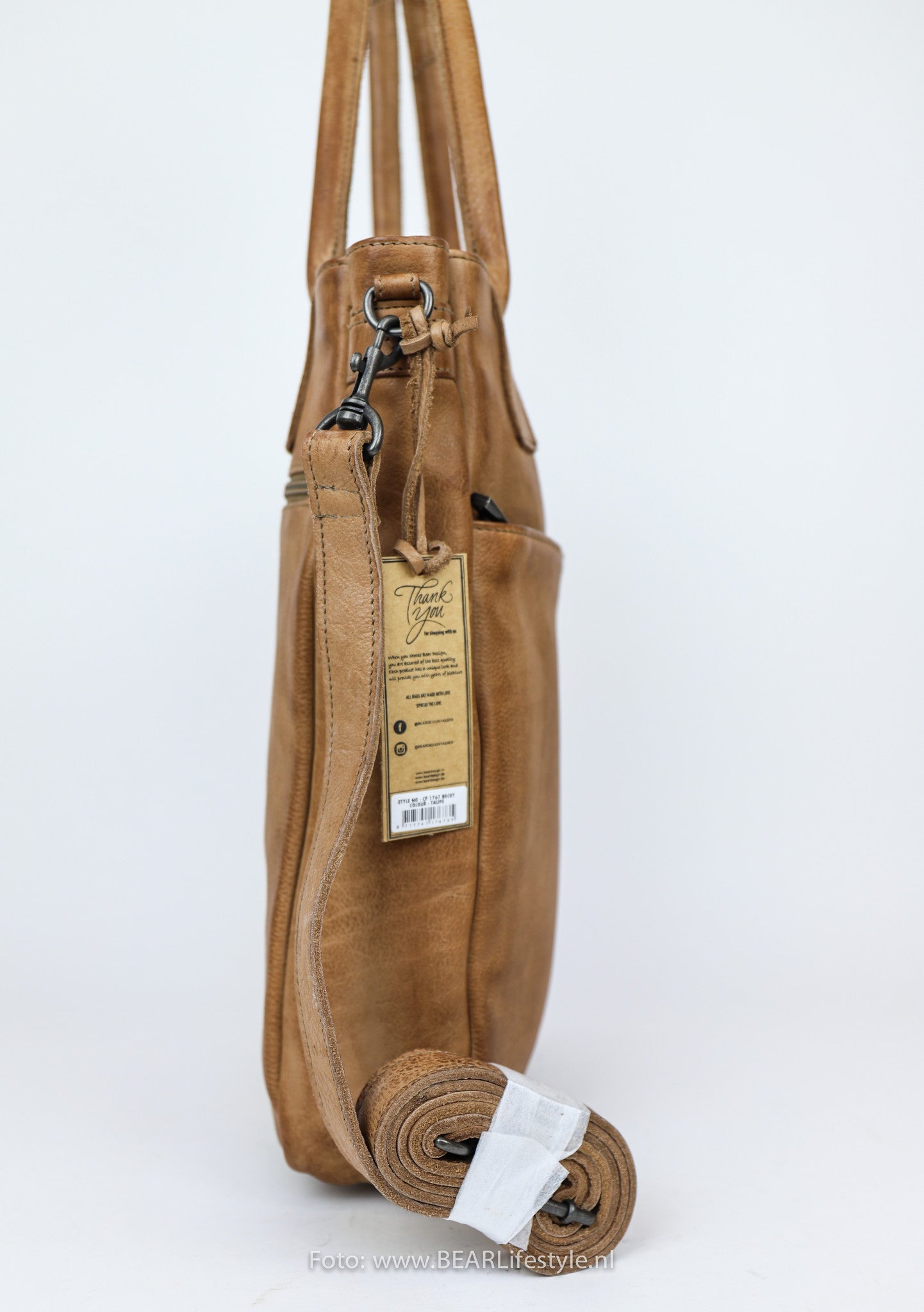 Hand/shoulder bag 'Becky' taupe - CP 1767