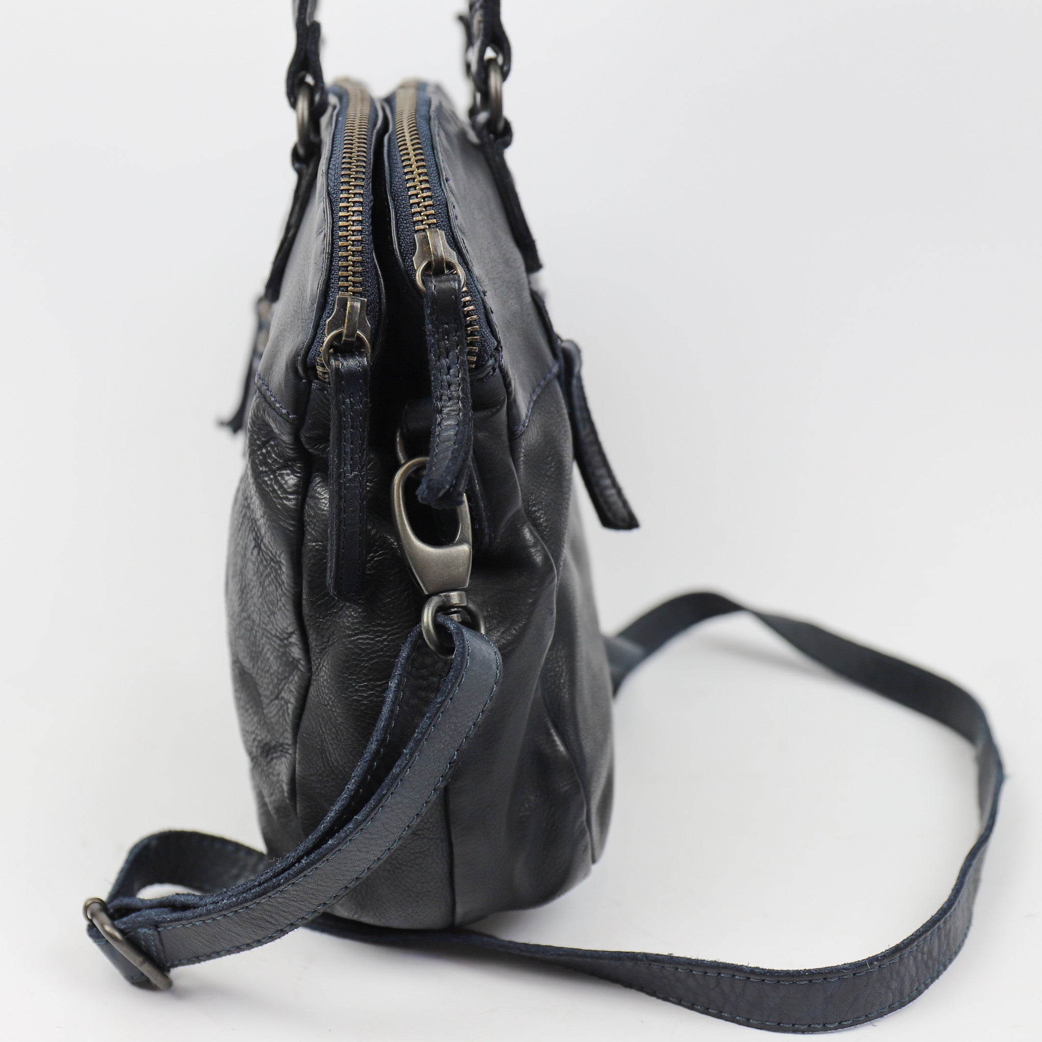 Hand/shoulder bag 'Lieke' dark blue - CL 40085