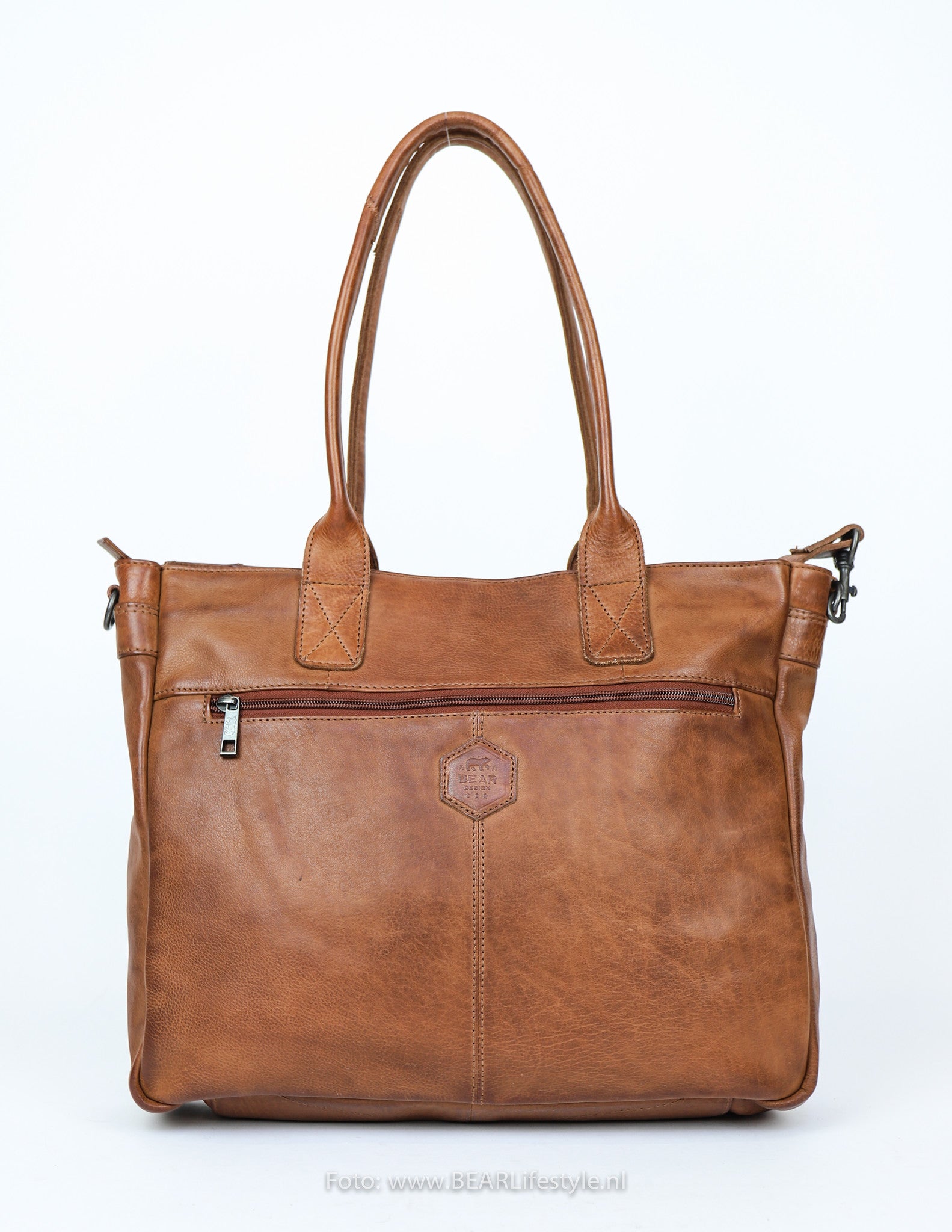 Hand/shoulder bag 'Samantha' cognac - CP 1766