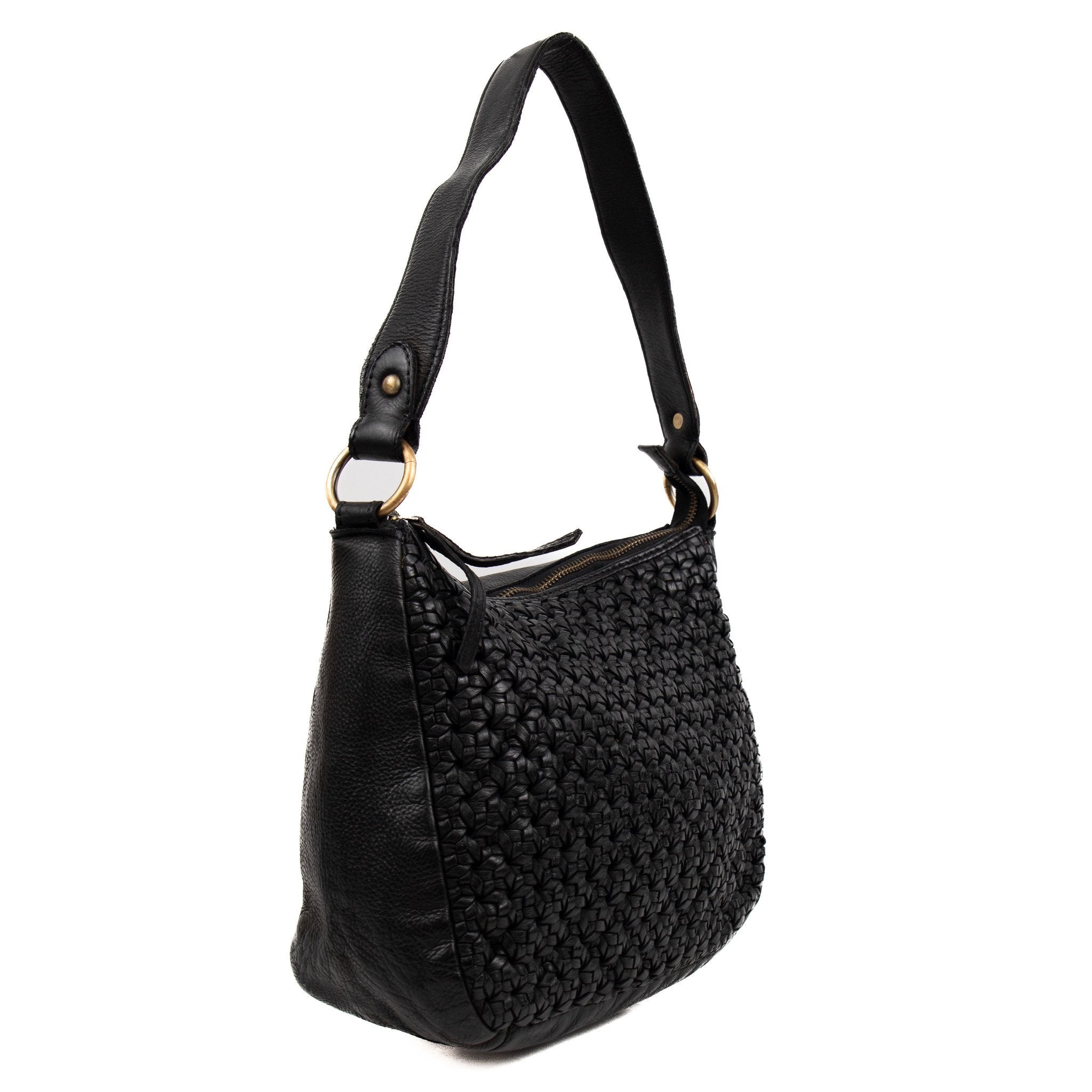 Braided hand/shoulder bag 'Nolita' black - MJ 1521