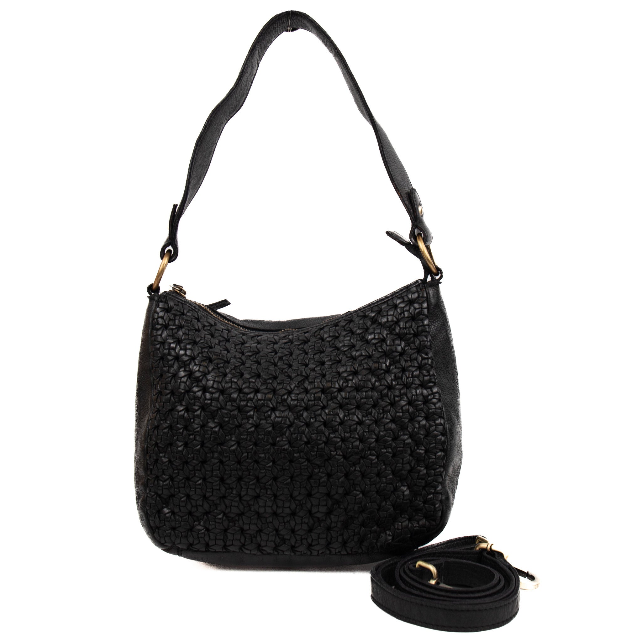 Braided hand/shoulder bag 'Nolita' black - MJ 1521