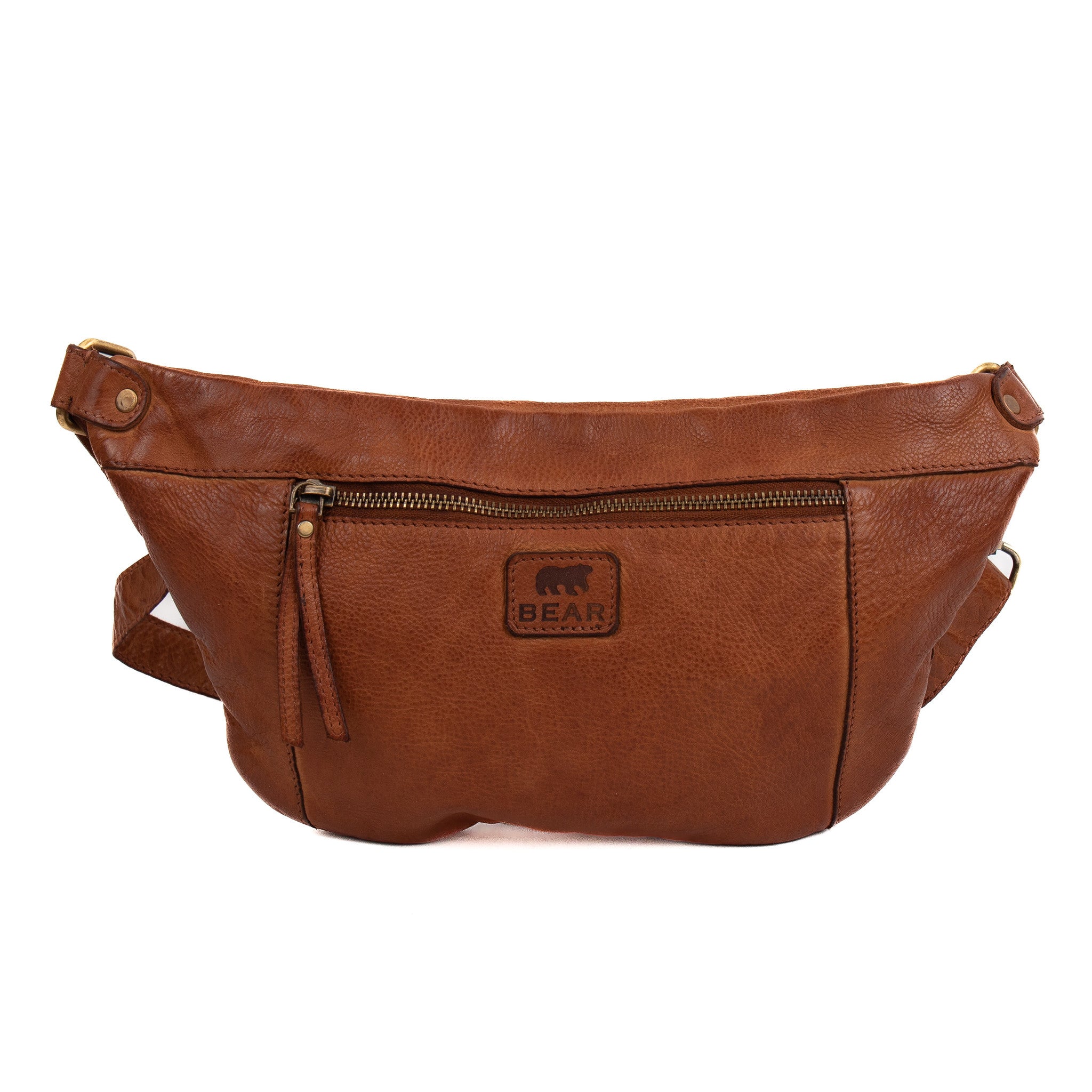 Braided belt bag 'Ariana' cognac - MJ 1548
