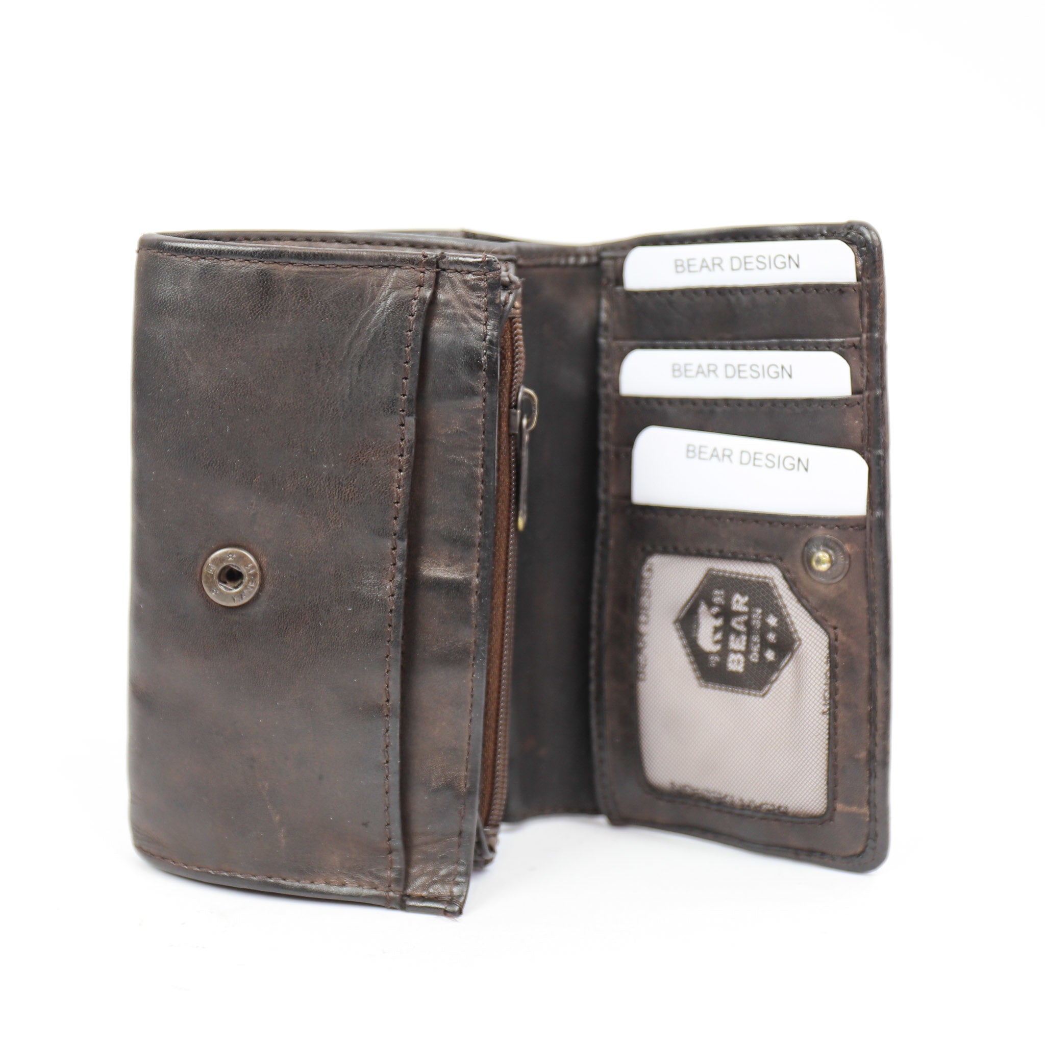 Wrap wallet 'Flappie' dark brown - CL 15572