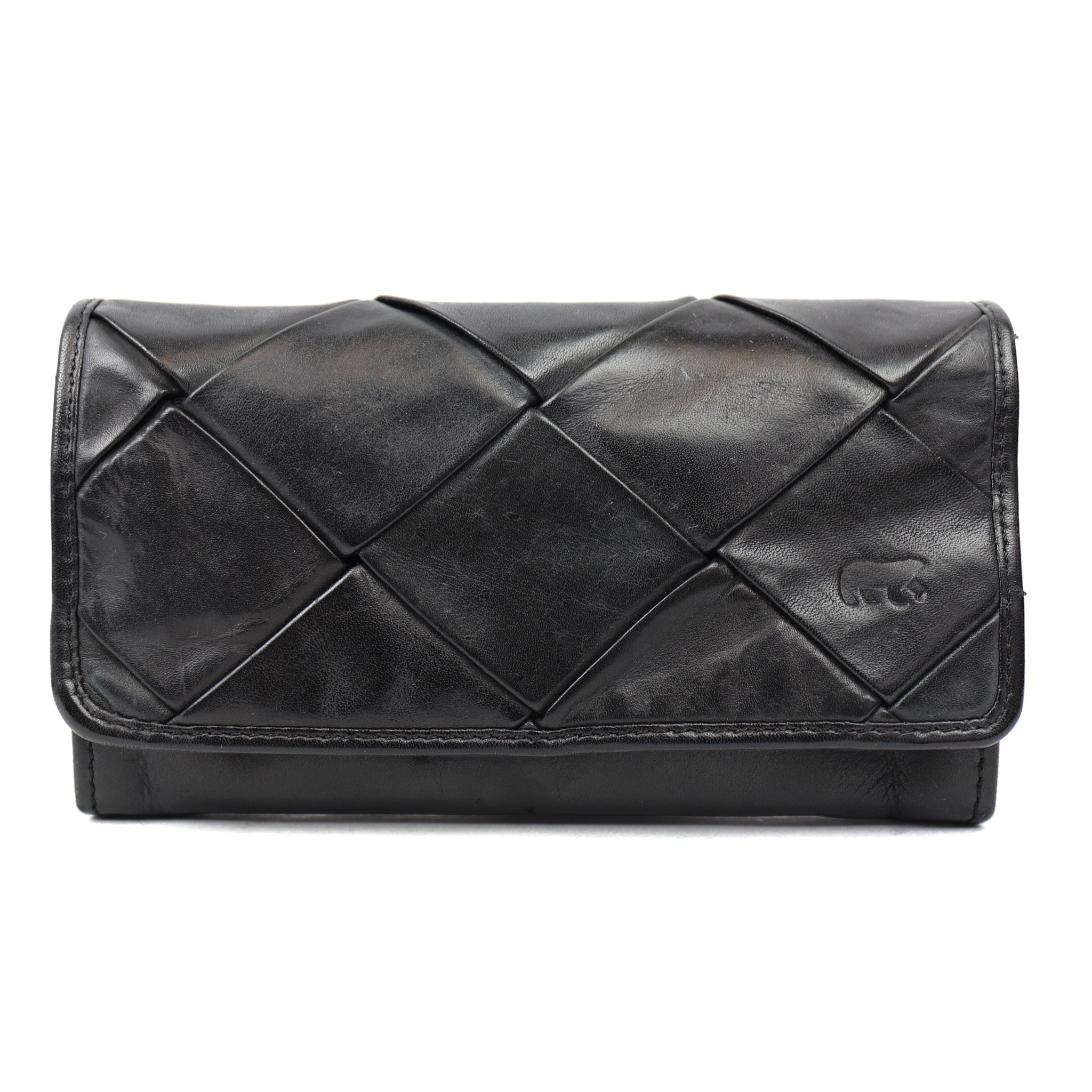 Wrap wallet 'Noor' black braided - CL 18994