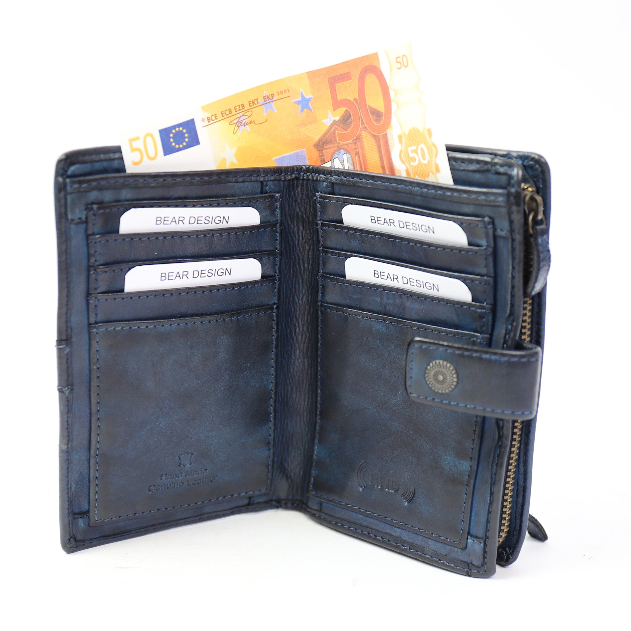 Wallet 'Sanne' dark blue studs - CL 15087