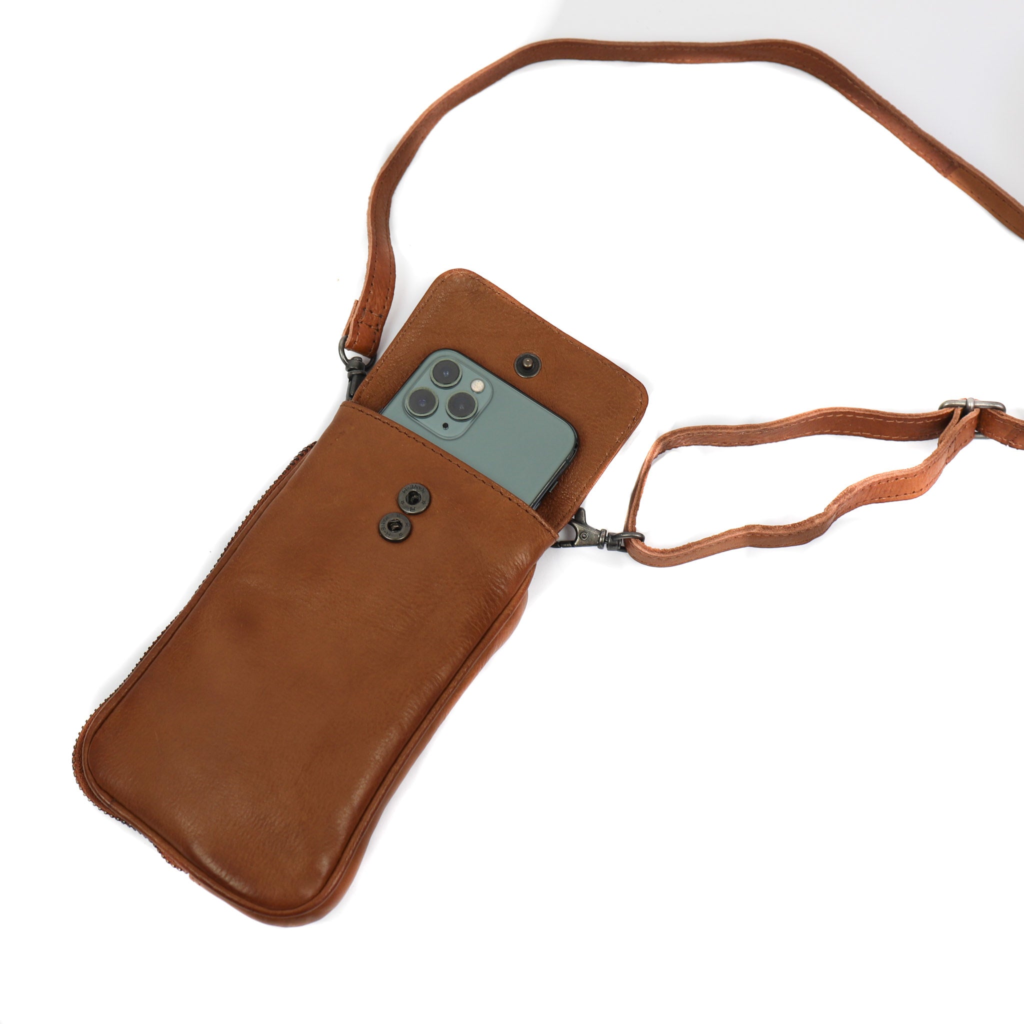 Phone bag 'Ahana' cognac - CP 2106