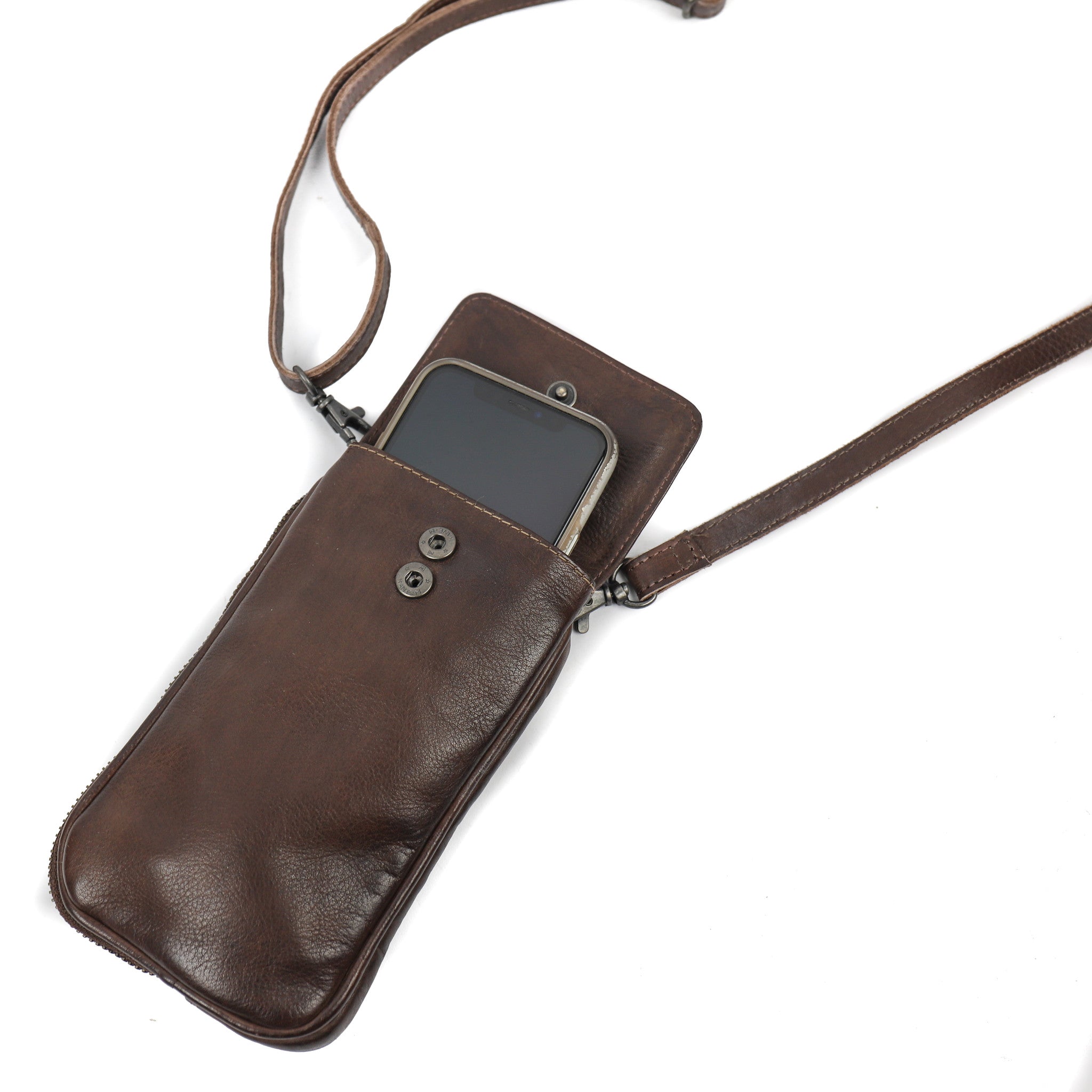 Phone bag 'Ahana' dark brown - CP 2106