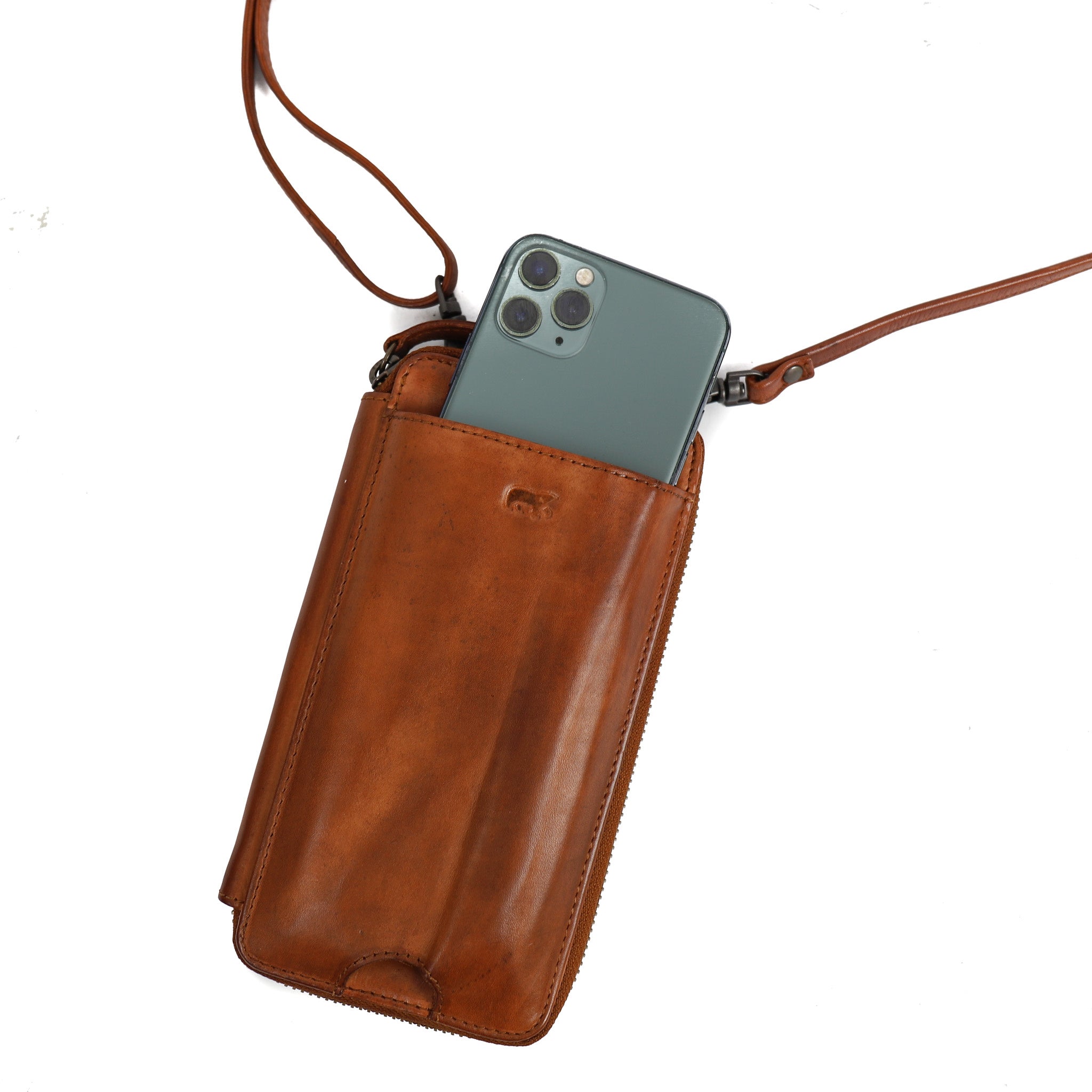 Phone bag 'Anniek' cognac - CL 18860