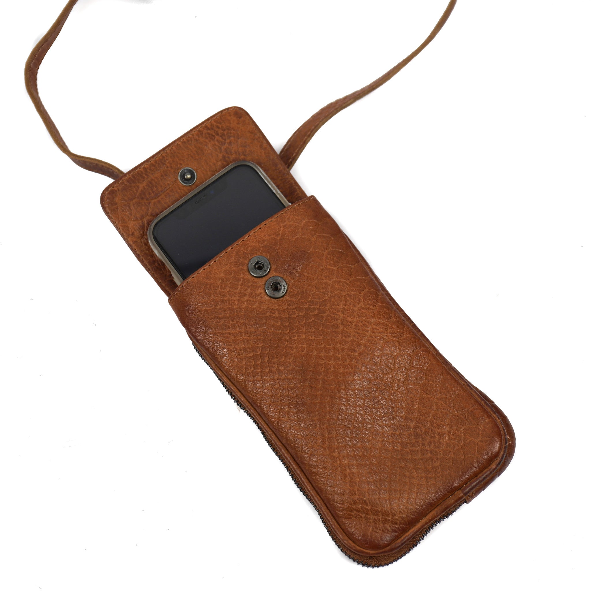 Phone bag 'Elske' cognac python - PH 2106