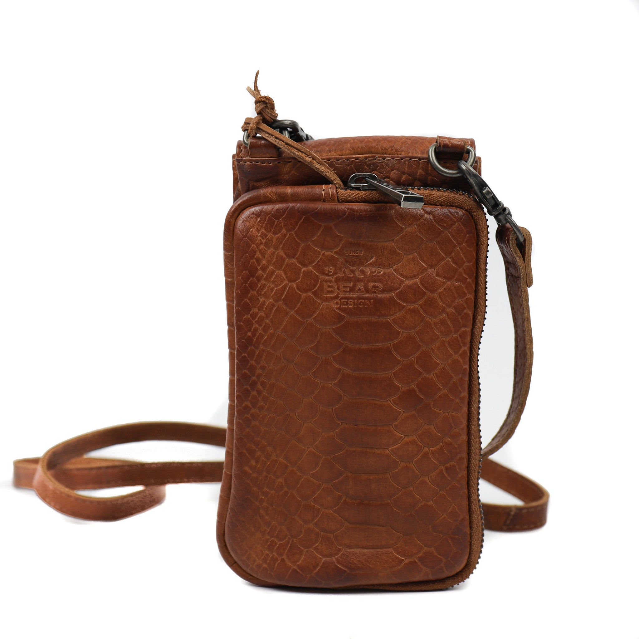 Phone bag 'Elske' cognac python - PH 2106
