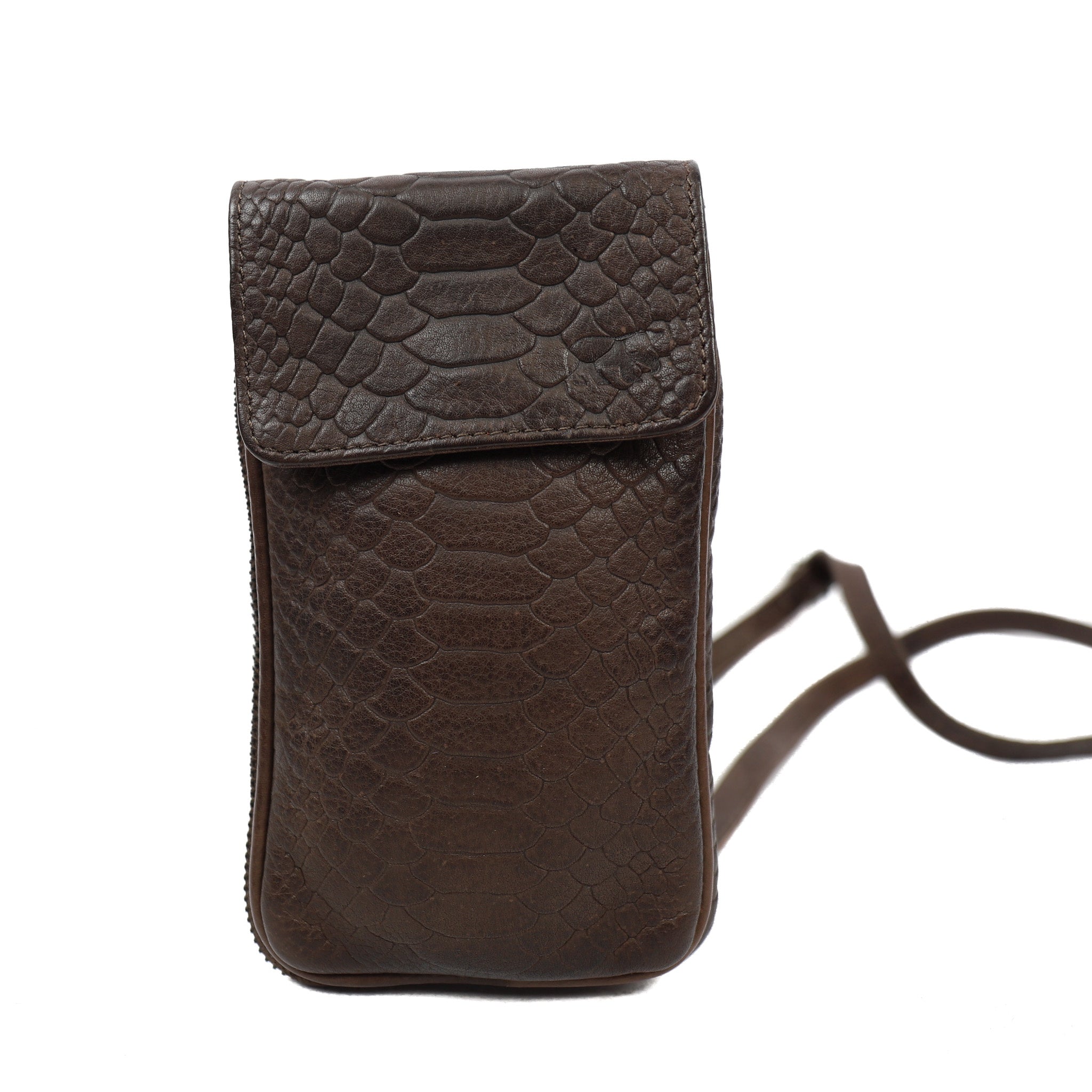 Phone bag 'Elske' dark brown python - PH 2106
