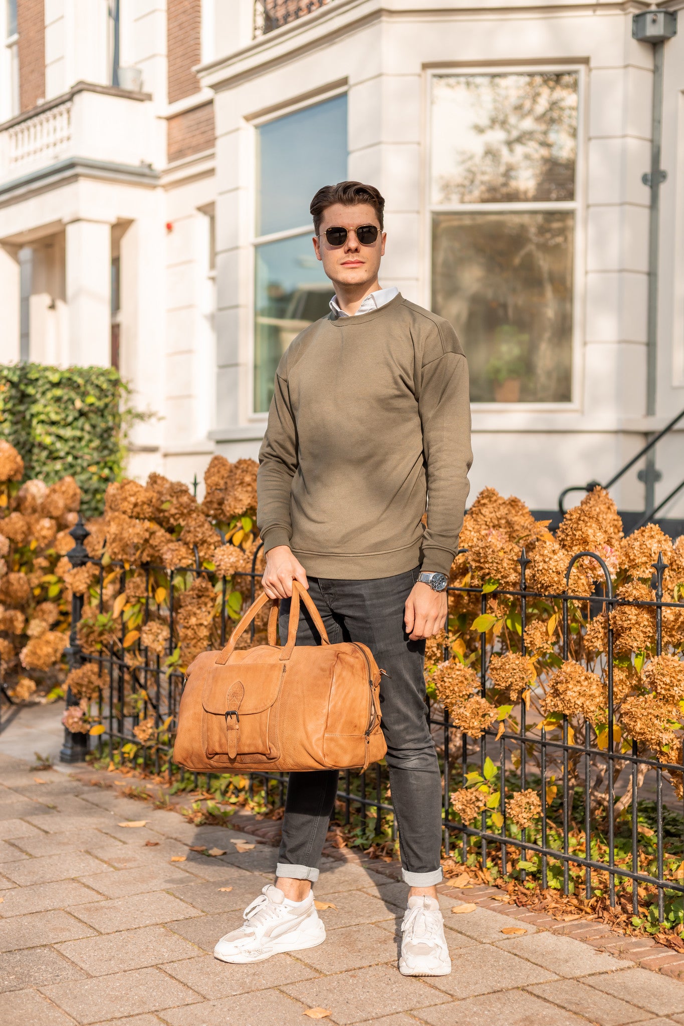 Weekend bag 'Defender' cognac - CP 1701